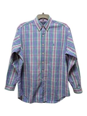 Vintage Ralph Lauren Blake Button Down Shirt Long Sleeve Plaid Mens Large L